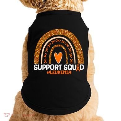 Support Squad #Leukemia Orange Ribbon Rainbow Doggie Tank