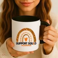 Support Squad #Leukemia Orange Ribbon Rainbow Coffee Mug thumb 3