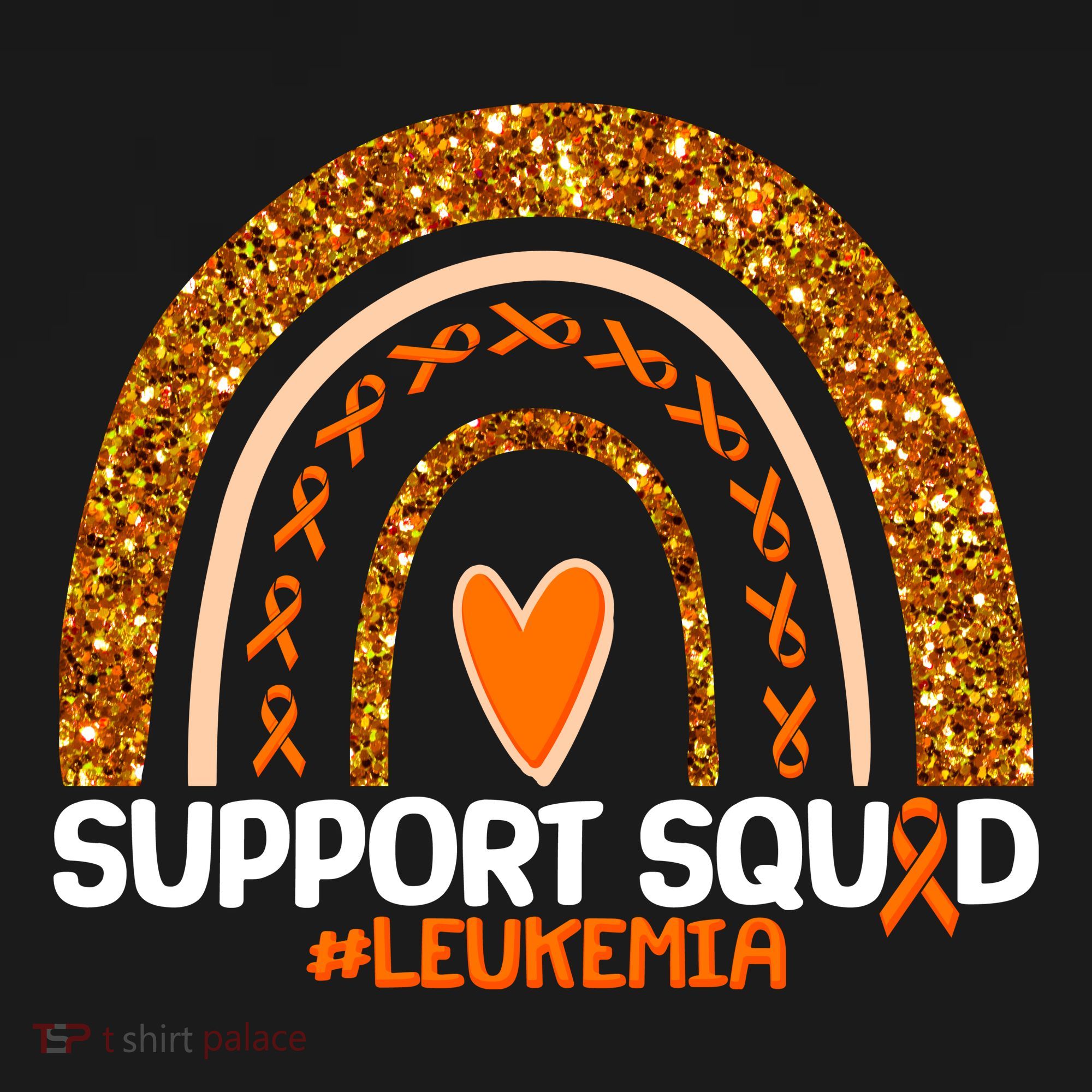 Support Squad #Leukemia Orange Ribbon Rainbow Polo