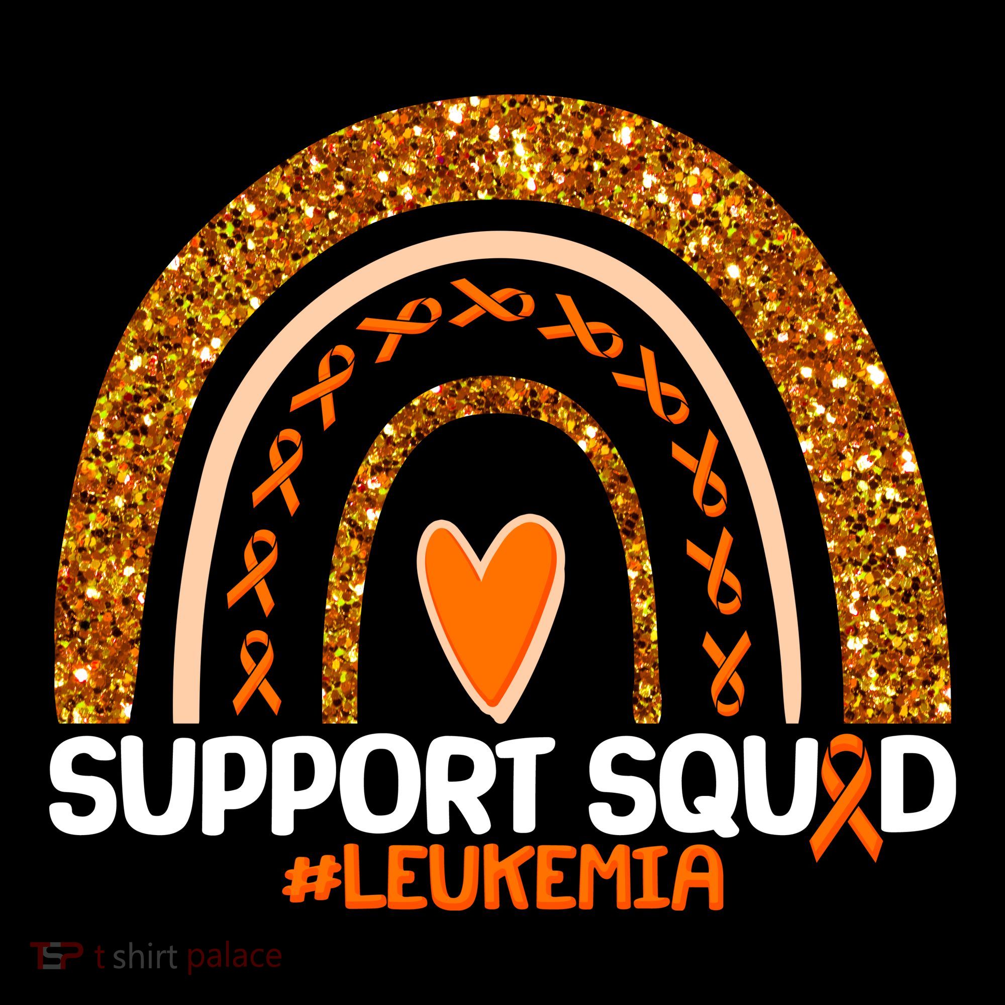 Support Squad #Leukemia Orange Ribbon Rainbow Women's Hoodie