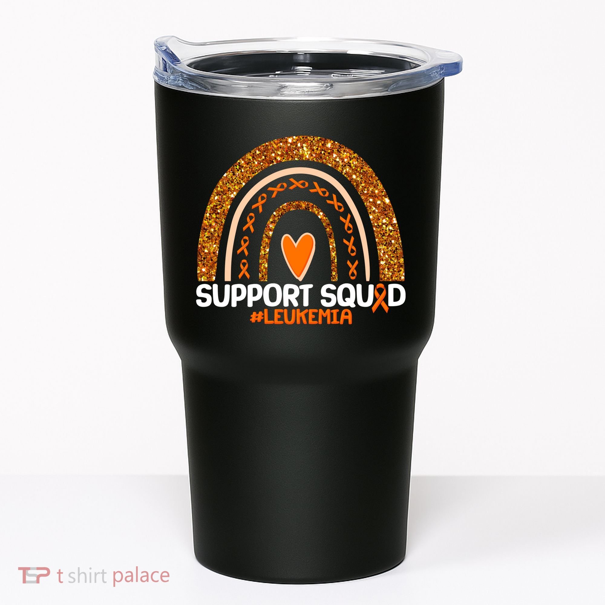 Support Squad #Leukemia Orange Ribbon Rainbow Tumbler