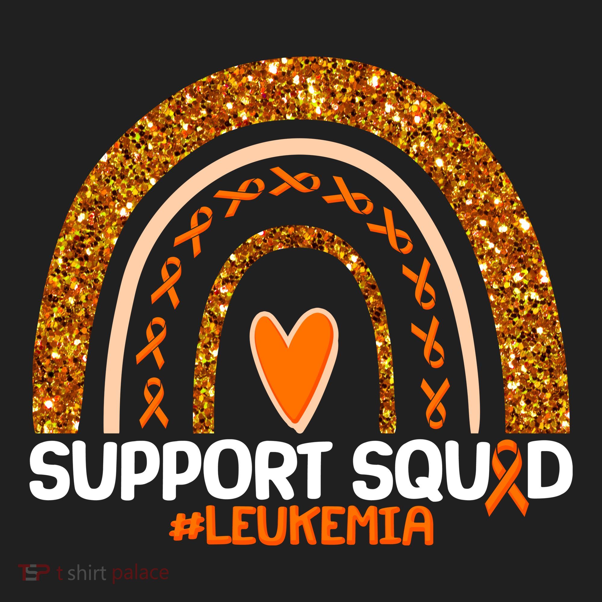 Support Squad #Leukemia Orange Ribbon Rainbow Tumbler