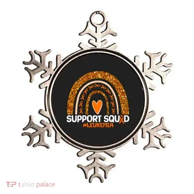 Support Squad #Leukemia Orange Ribbon Rainbow Ornament