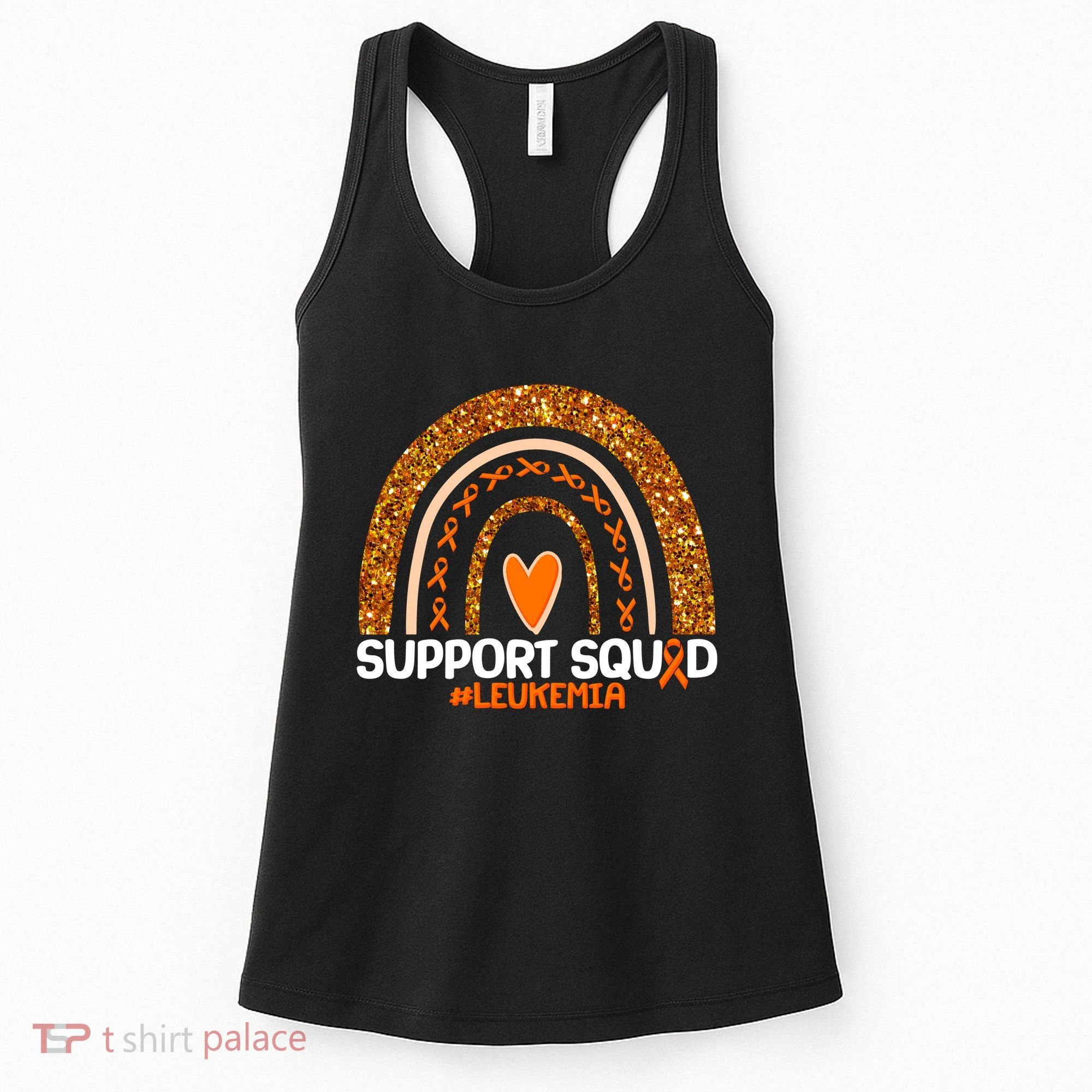Support Squad #Leukemia Orange Ribbon Rainbow Women's Tank Top