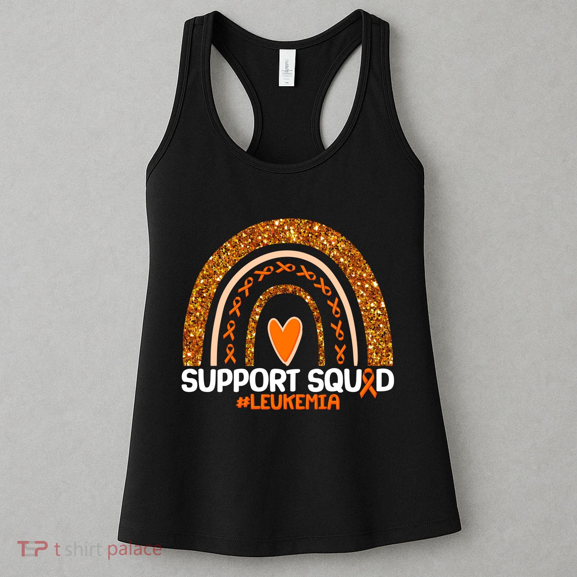 Support Squad #Leukemia Orange Ribbon Rainbow Women's Tank Top