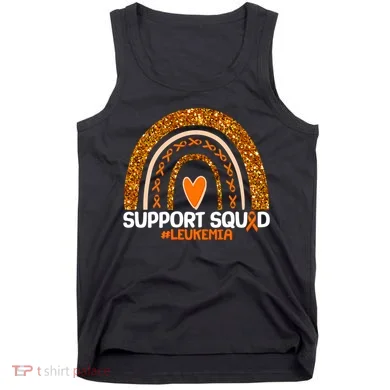Support Squad #Leukemia Orange Ribbon Rainbow Tank Top