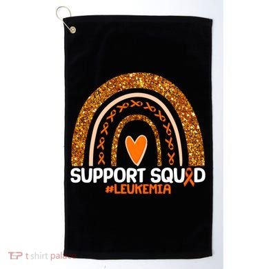 Support Squad #Leukemia Orange Ribbon Rainbow Golf Towel