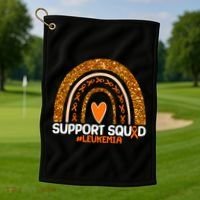 Support Squad #Leukemia Orange Ribbon Rainbow Golf Towel thumb 1