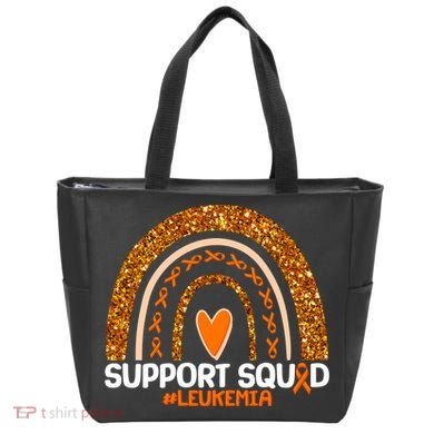 Support Squad #Leukemia Orange Ribbon Rainbow Tote Bag