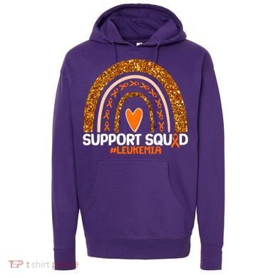 Support Squad #Leukemia Orange Ribbon Rainbow Hoodie
