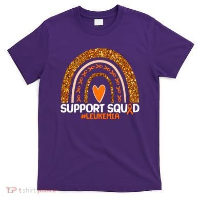 Support Squad #Leukemia Orange Ribbon Rainbow T-Shirt