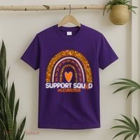 Support Squad #Leukemia Orange Ribbon Rainbow T-Shirt thumb 2