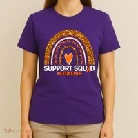 Support Squad #Leukemia Orange Ribbon Rainbow T-Shirt thumb 4