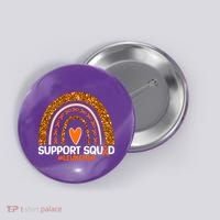 Support Squad #Leukemia Orange Ribbon Rainbow Button thumb 0