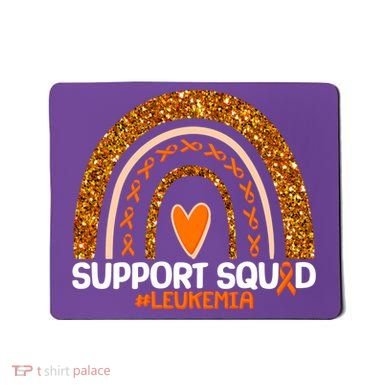 Support Squad #Leukemia Orange Ribbon Rainbow Mousepad