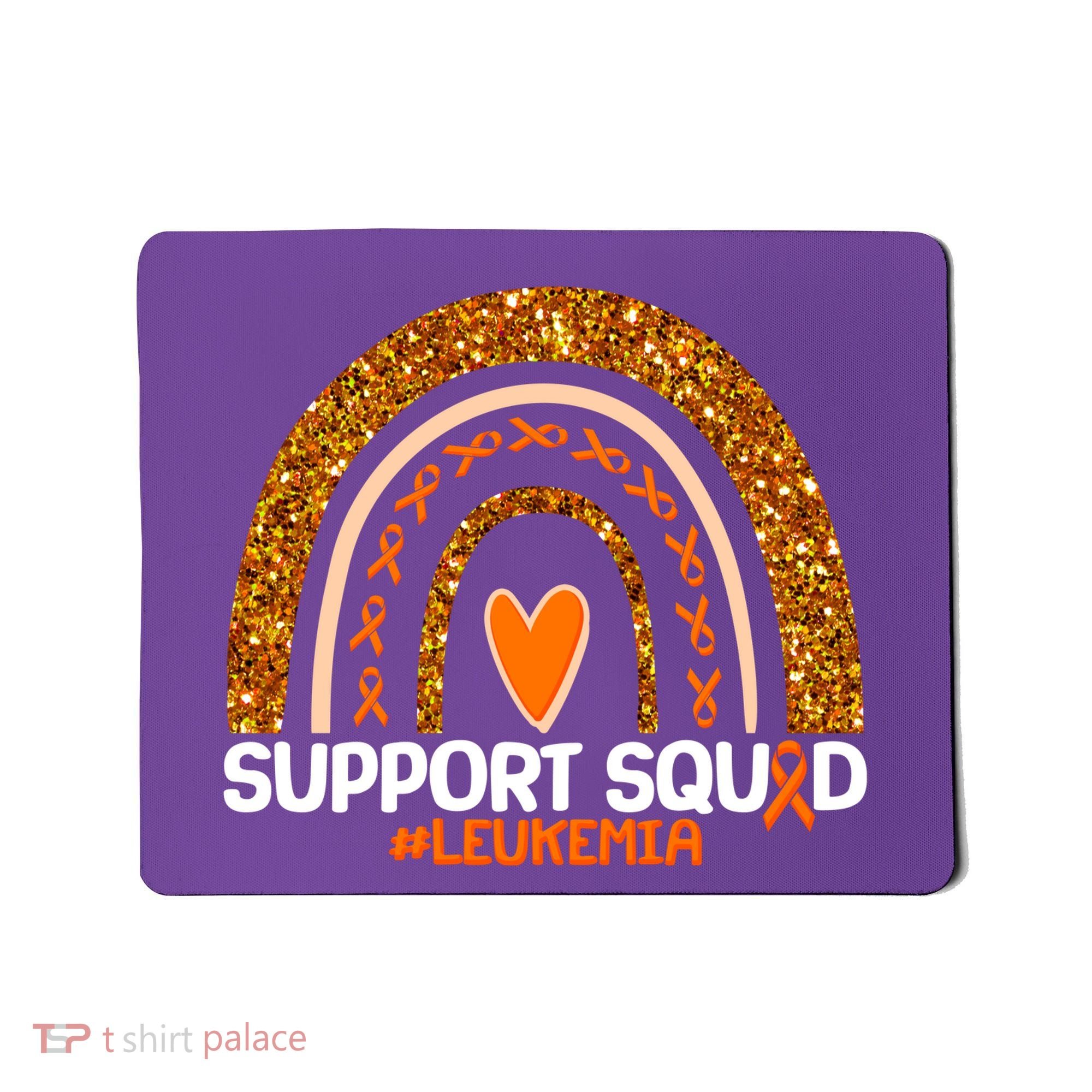 Support Squad #Leukemia Orange Ribbon Rainbow Mousepad