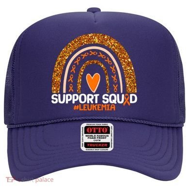 Support Squad #Leukemia Orange Ribbon Rainbow Hat