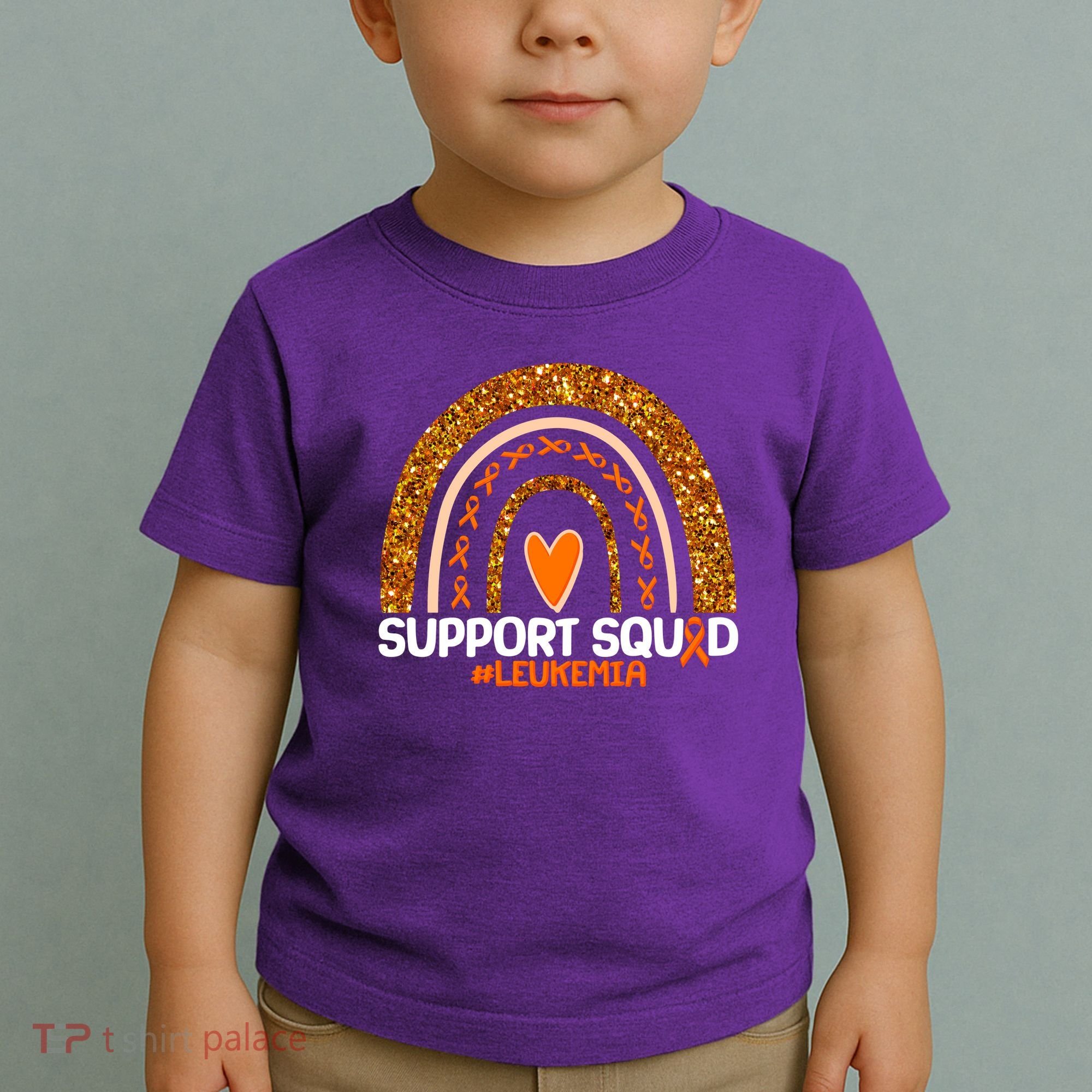 Support Squad #Leukemia Orange Ribbon Rainbow Toddler T-Shirt