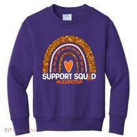Support Squad #Leukemia Orange Ribbon Rainbow Kids Sweatshirt thumb 0