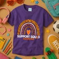 Support Squad #Leukemia Orange Ribbon Rainbow Kids T-Shirt thumb 3