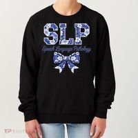 SLP Speech Language Pathology Floral Coquette Blue Bow Women's Sweatshirt thumb 0
