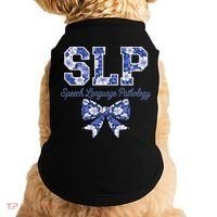 SLP Speech Language Pathology Floral Coquette Blue Bow Doggie Tank thumb 0