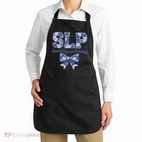 SLP Speech Language Pathology Floral Coquette Blue Bow Apron thumb 2
