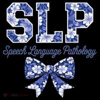 SLP Speech Language Pathology Floral Coquette Blue Bow Apron thumb 3