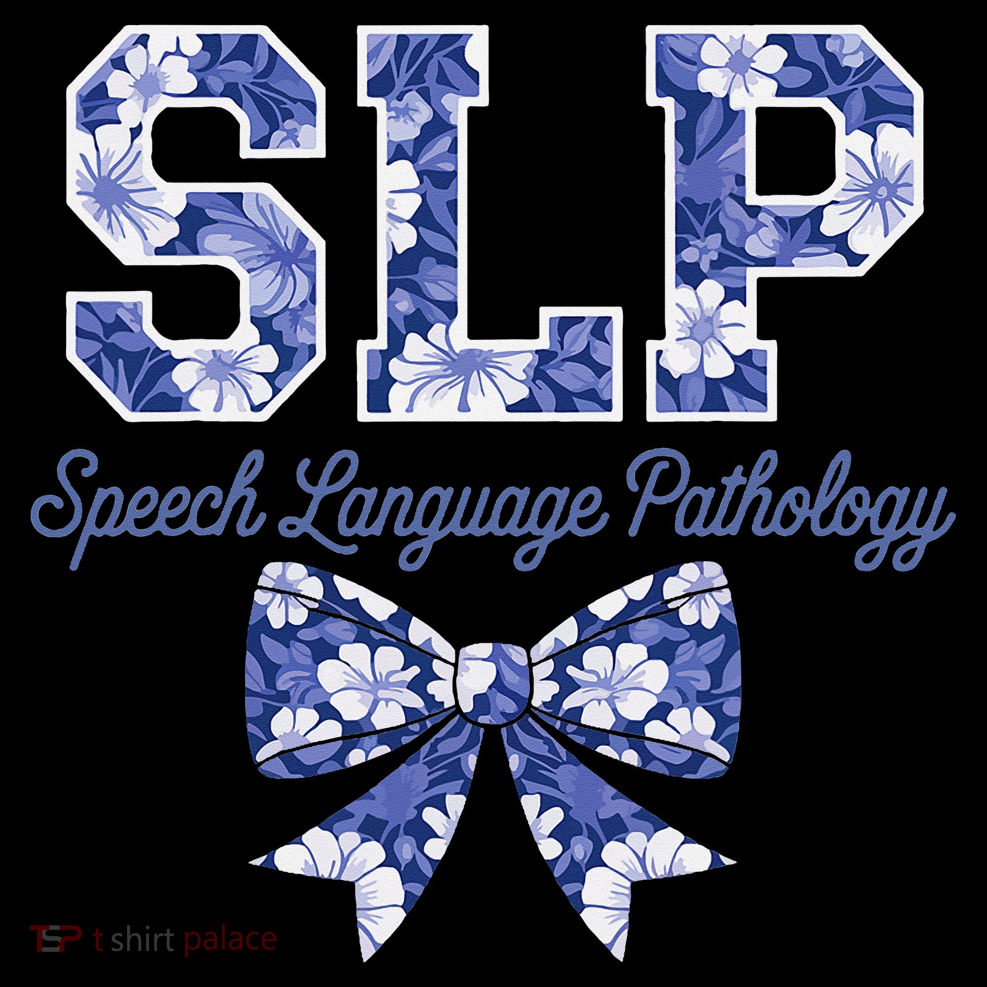 SLP Speech Language Pathology Floral Coquette Blue Bow Coffee Mug