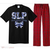 SLP Speech Language Pathology Floral Coquette Blue Bow Pajama Set thumb 0