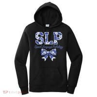 SLP Speech Language Pathology Floral Coquette Blue Bow Women's Hoodie thumb 0