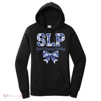 SLP Speech Language Pathology Floral Coquette Blue Bow Women's Hoodie thumb 0