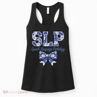 SLP Speech Language Pathology Floral Coquette Blue Bow Women's Tank Top thumb 0