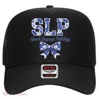 SLP Speech Language Pathology Floral Coquette Blue Bow Hat thumb 0