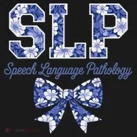 SLP Speech Language Pathology Floral Coquette Blue Bow Women's T-Shirt thumb 6