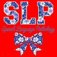 SLP Speech Language Pathology Floral Coquette Blue Bow Santa Hat thumb 1