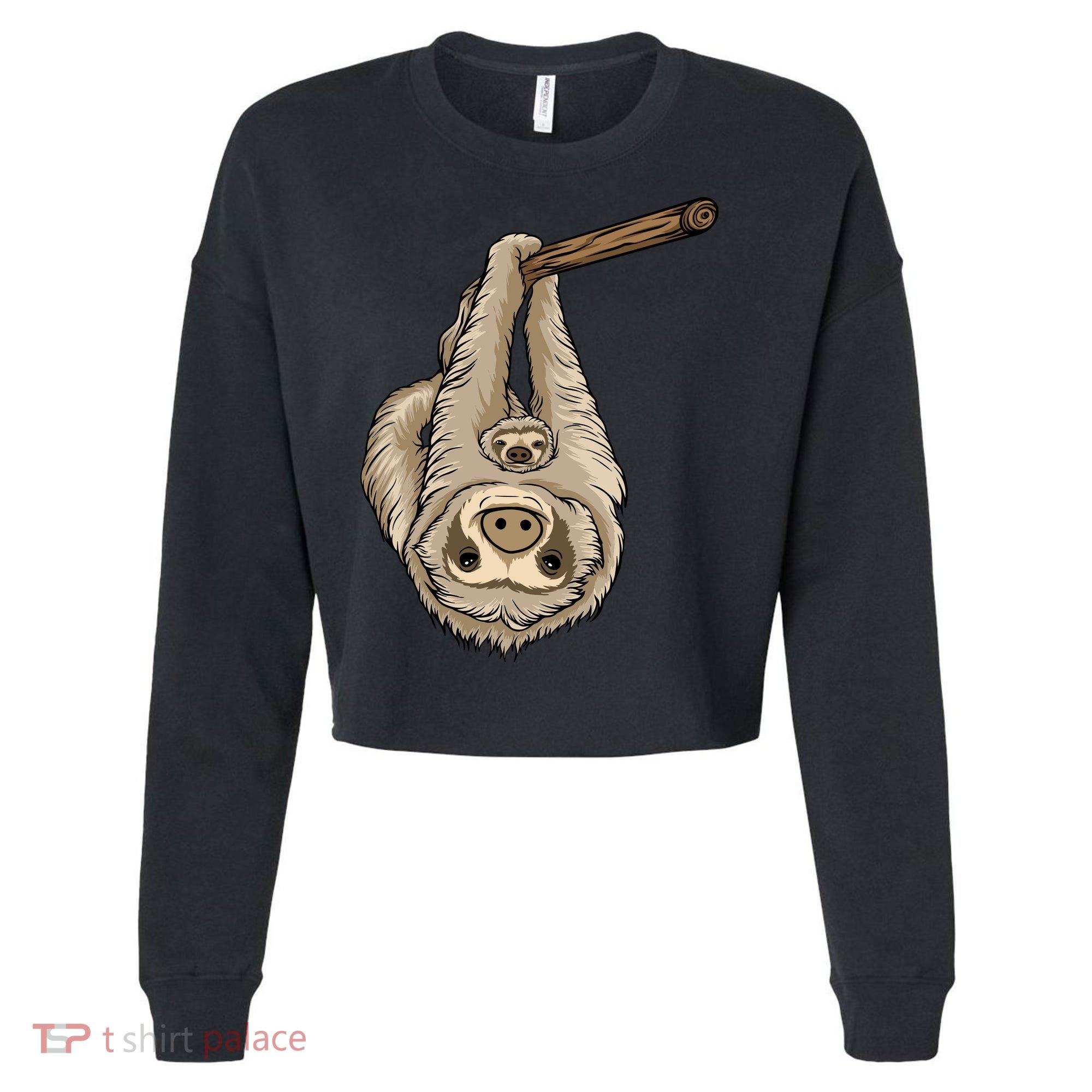 Sloth Cropped Pullover Crew