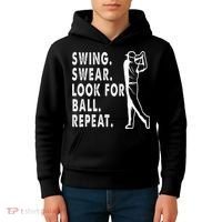 Swing Swear Look For Ball Repeat Kids Hoodie thumb 4
