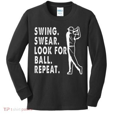 Swing Swear Look For Ball Repeat Kids Long Sleeve Shirt