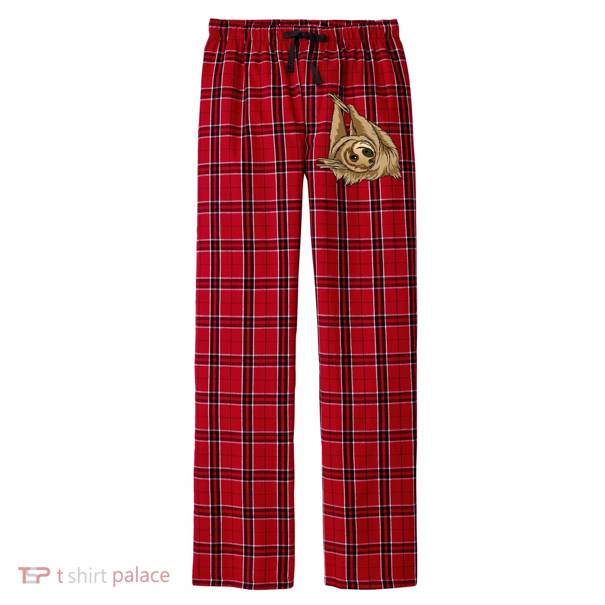 Sloth Men's Flannel Plaid Pajama Pants