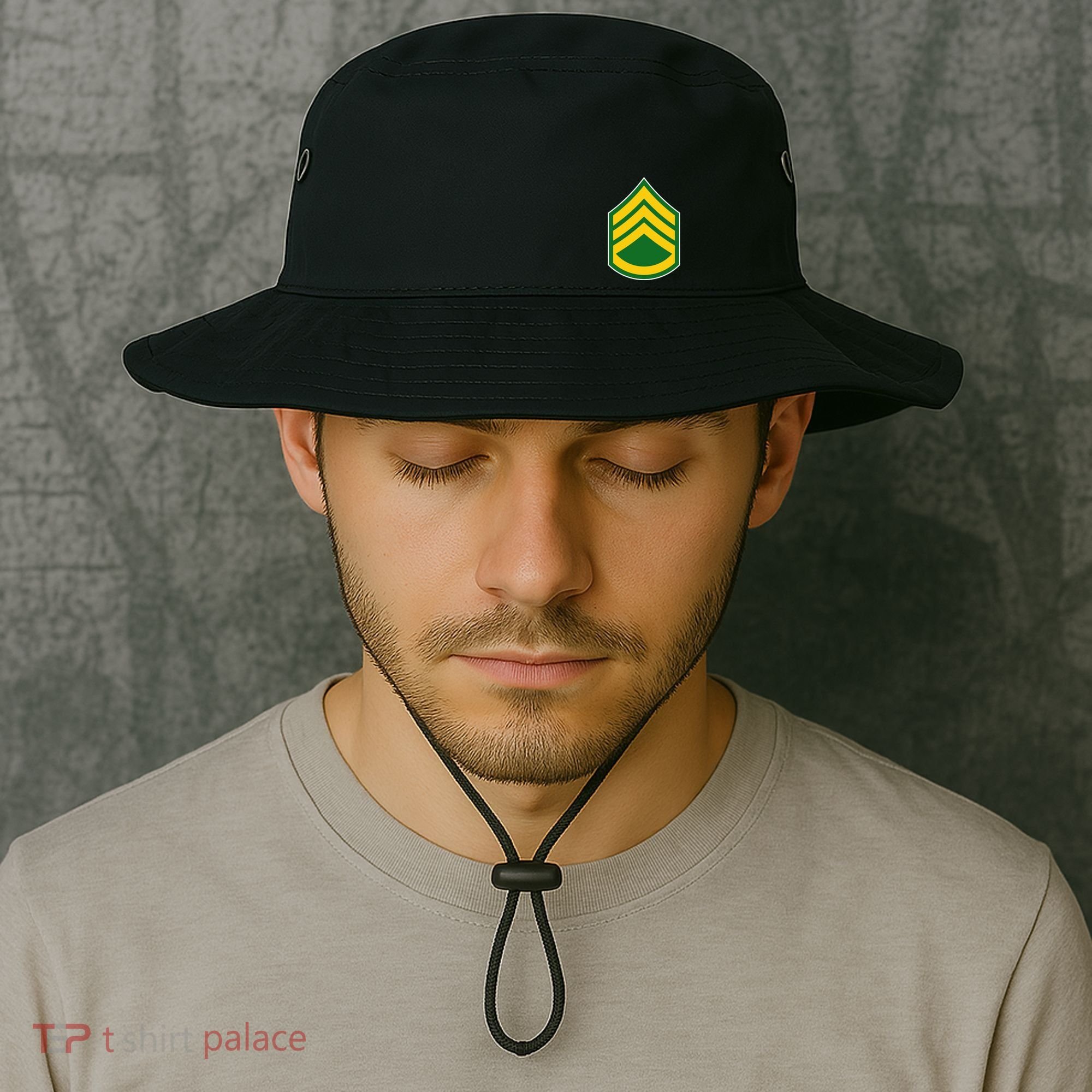 Staff Sergeant Military Badge Bucket Hat