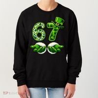 Six Seven Meme 67 St Patricks Day Shamrock Irish Clover Women's Sweatshirt thumb 0