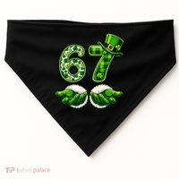 Six Seven Meme 67 St Patricks Day Shamrock Irish Clover USA-Made Doggie Bandana thumb 0