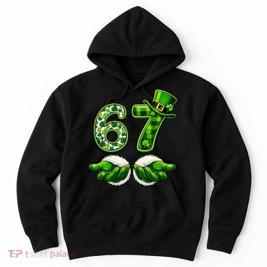 Six Seven Meme 67 St Patricks Day Shamrock Irish Clover Hoodie