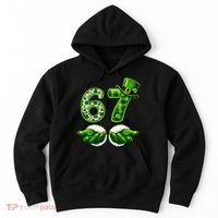 Six Seven Meme 67 St Patricks Day Shamrock Irish Clover Hoodie thumb 0