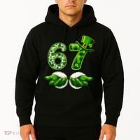 Six Seven Meme 67 St Patricks Day Shamrock Irish Clover Hoodie thumb 2
