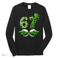 Six Seven Meme 67 St Patricks Day Shamrock Irish Clover Long Sleeve Shirt thumb 0