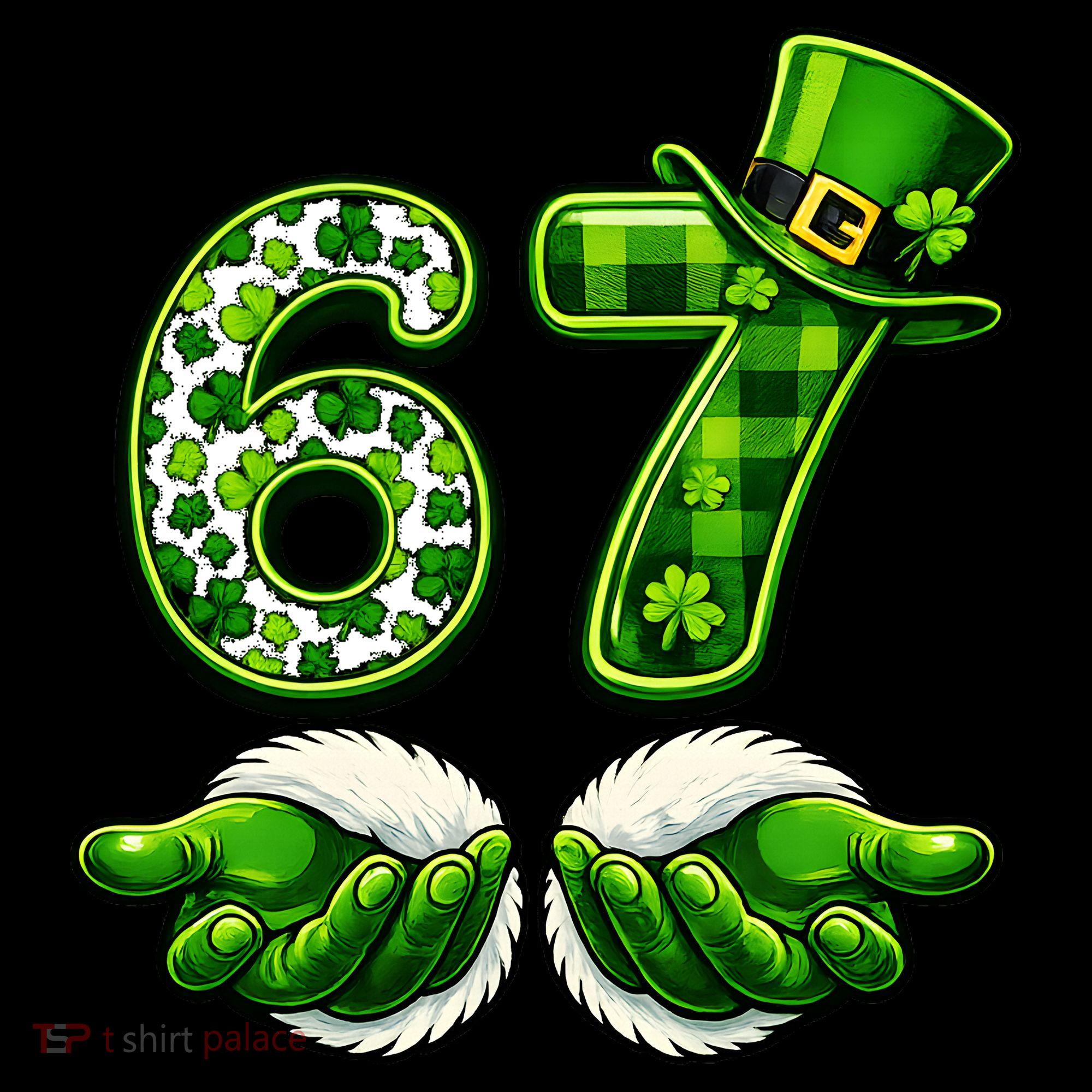 Six Seven Meme 67 St Patricks Day Shamrock Irish Clover Sweatshirt