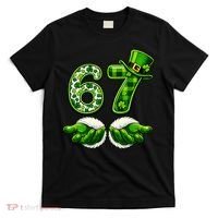Six Seven Meme 67 St Patricks Day Shamrock Irish Clover T-Shirt thumb 0