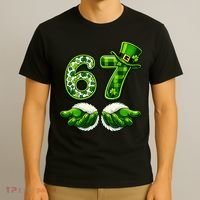 Six Seven Meme 67 St Patricks Day Shamrock Irish Clover T-Shirt thumb 3